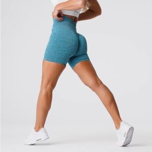 NVGTN teal scrunch shorts